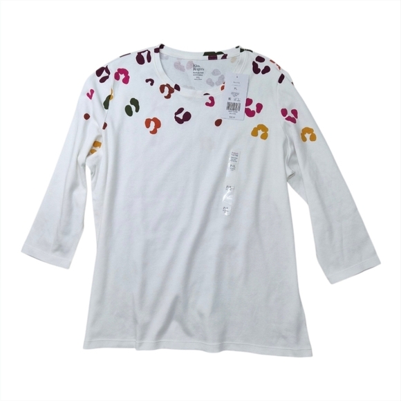 Kim Rogers Lightweight Petite Perfect Soft Tee 3/4 Sleeve Size Petite Large NWT - Picture 8 of 9